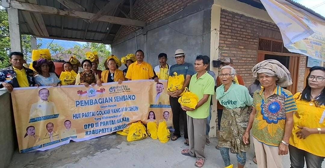 Golkar Samosir Bagikan Sembako di Empat Kecamatan dan Konsolidasi Partai