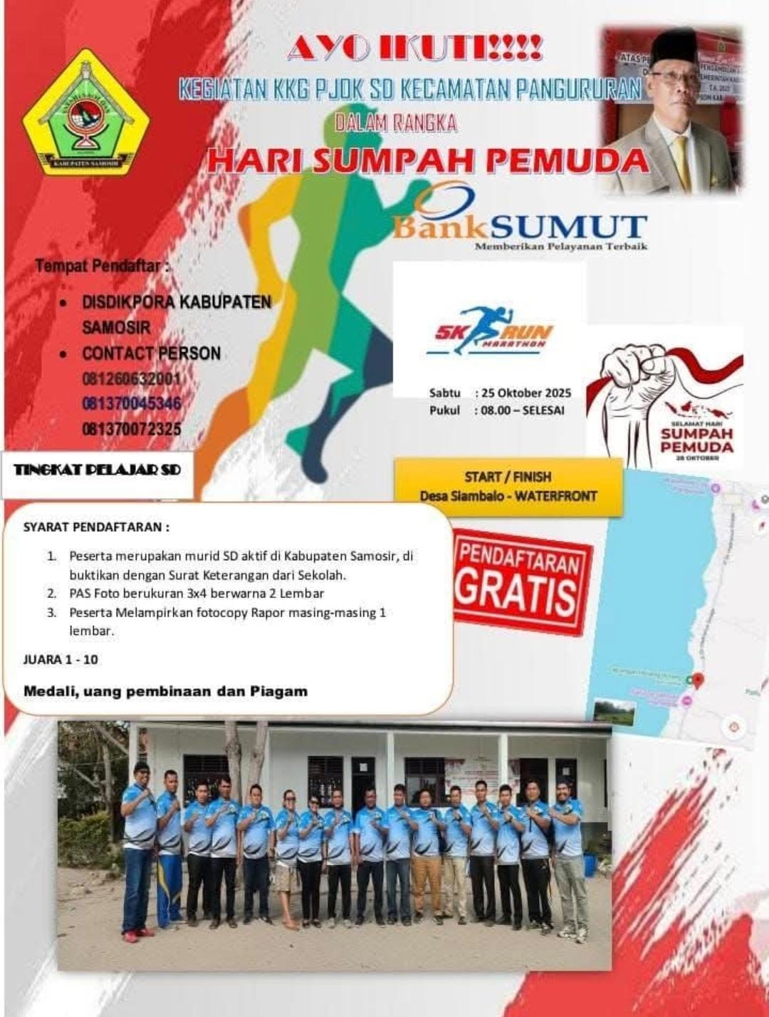 Meriahkan Hari Sumpah Pemuda,  Gelar Lari 5K Run Marathon SD se-Kabupaten Samosir