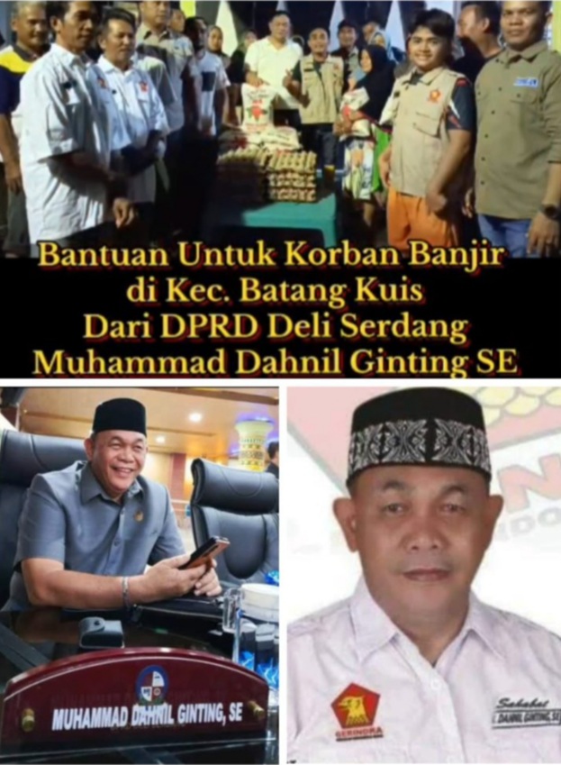 Anggota DPRD Deliserdang Muhammad Dahnil Ginting SE, Beri Bantuan Sembako Kepada Warga Desa Tanjung Sari