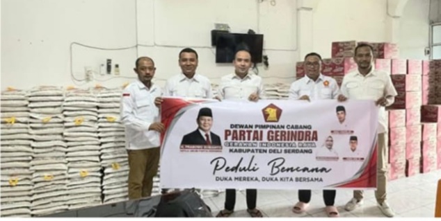 Ketua DPC Partai Gerindra Deli Serdang Zakky Shahri SH, Kembali Berikan Bantuan kepada Korban Banjir