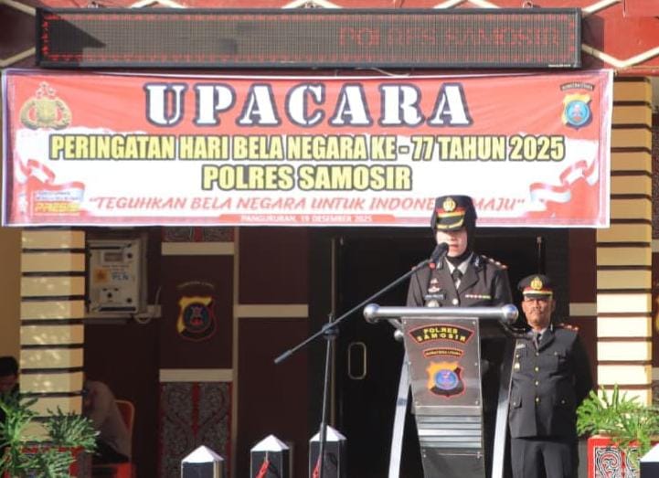 Polres Samosir Gelar Upacara Peringatan Hari Bela Negara ke-77 Tahun 2025