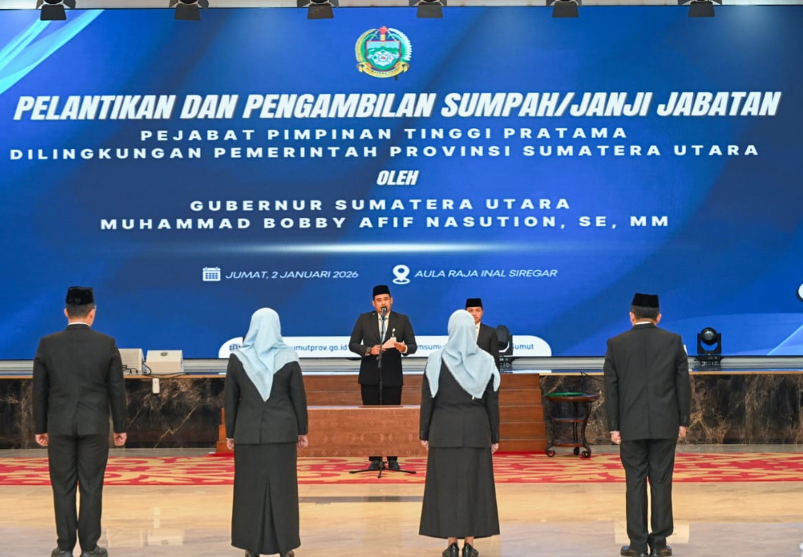 Gubsu Lantik Empat Pejabat Eselon II