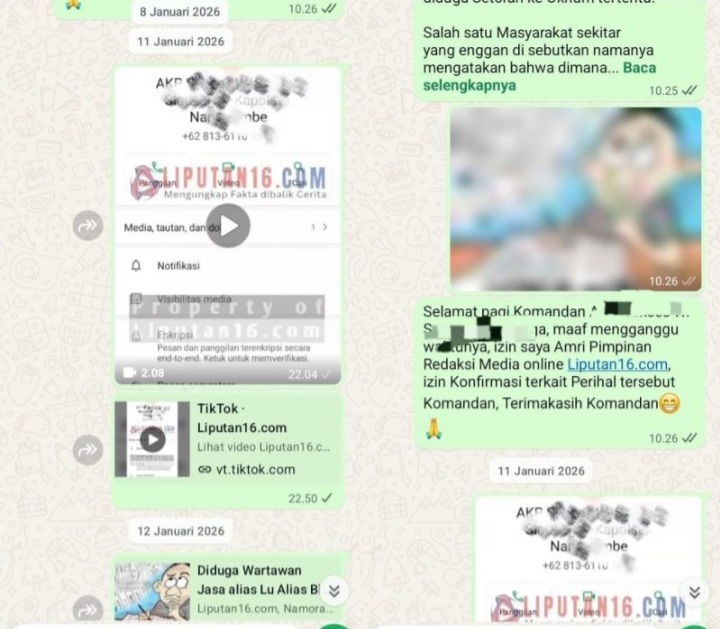 Diduga Alergi Konfirmasi Judi Togel ‘Aseng Kayu’, Kapolsek Namorambe Blokir WhatsApp Wartawan