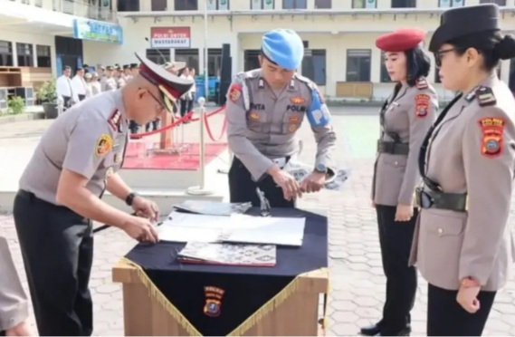 Kapolres Tanah Karo Pimpin Sertijab Tiga Pejabat Utama di Mapolres