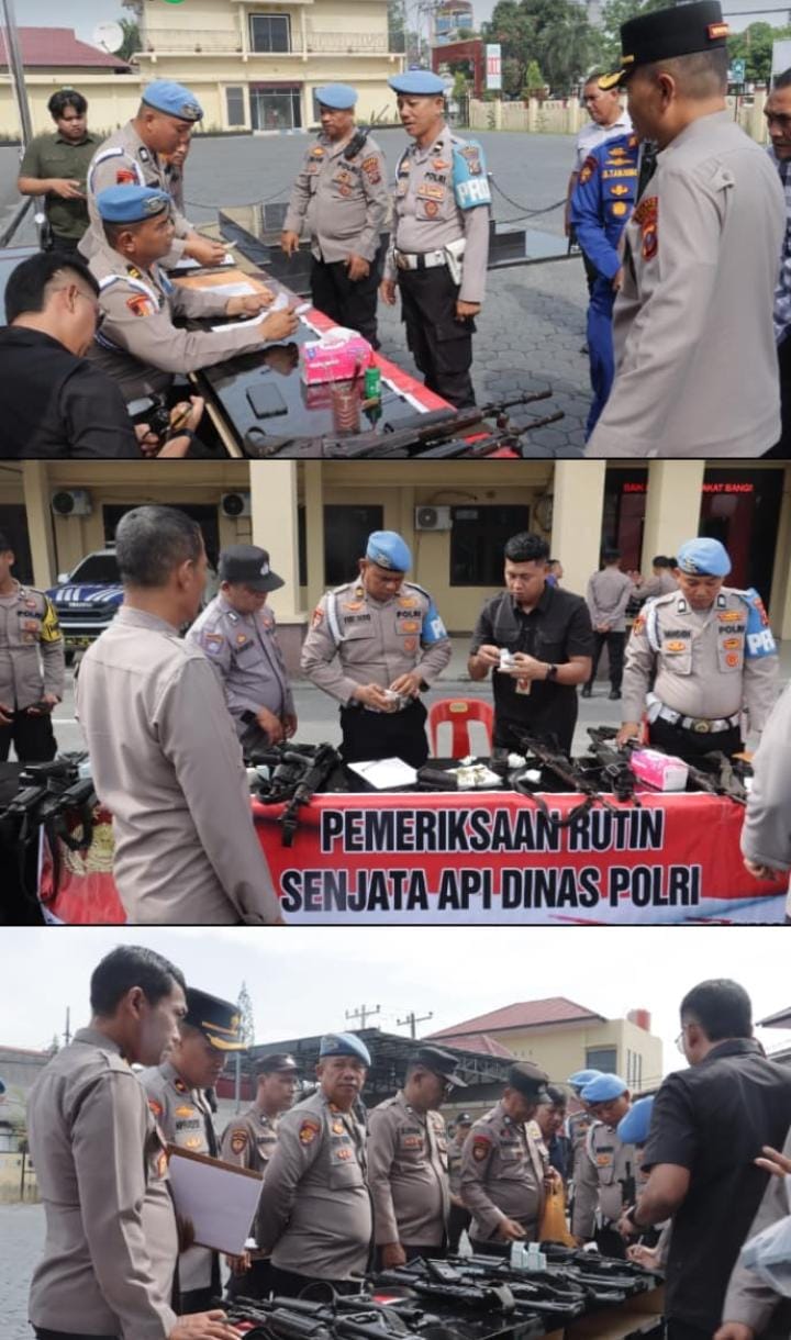Bid Propam Polda Sumut Cek Kelayakan Senjata Api di Polres Tanjung Balai