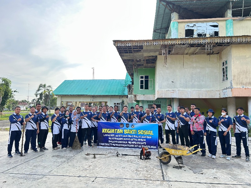 Lapas Tanjungbalai Bersihkan GOR Peringati HBP ke-62