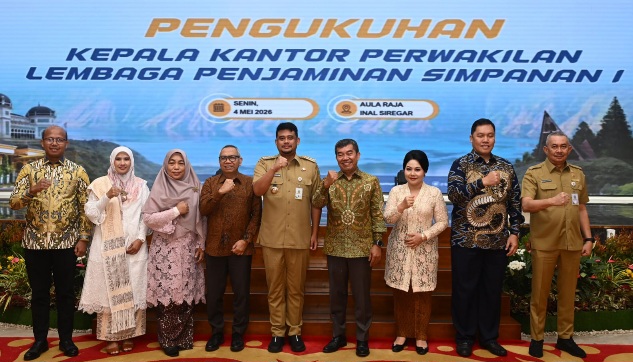 Kepala Kantor LPS Dikukuhkan, Gubsu : Perkuat Kepercayaan Nasabah dan Stabilitas Perbankan
