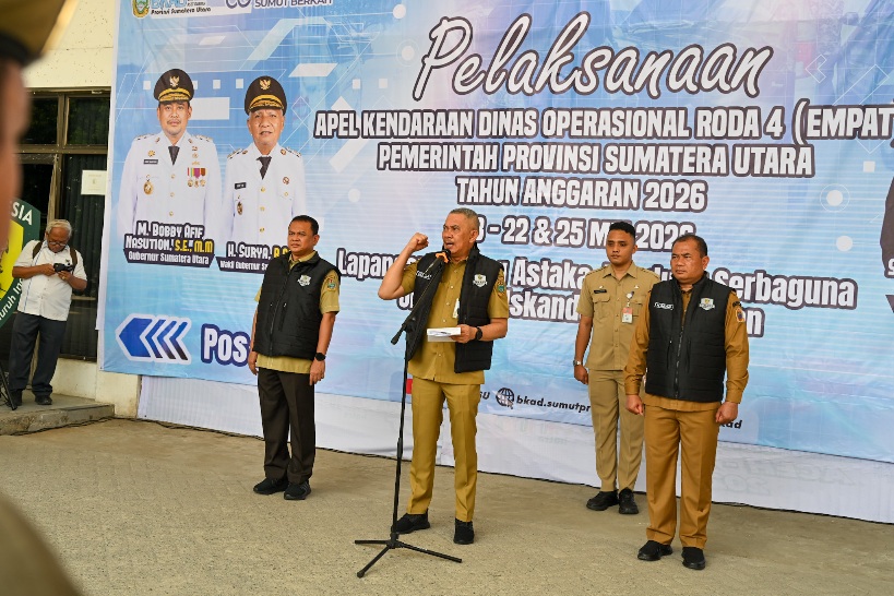 Pemprov Sumut Gelar Apel Kendaraan Dinas dan Pastikan Taat Pajak
