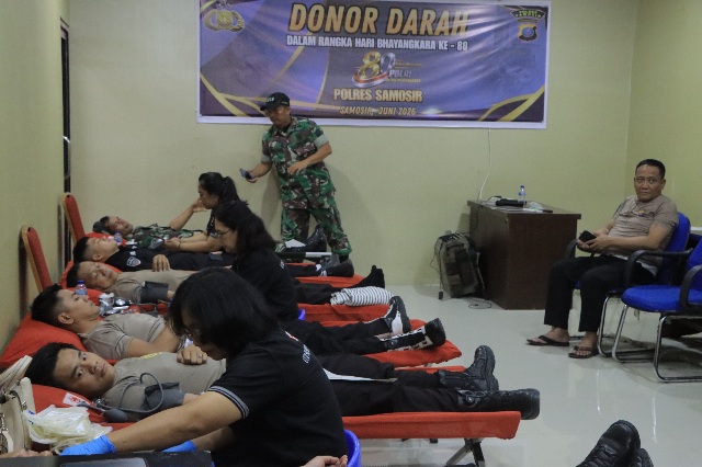 Sambut Hari Bhayangkara ke-80, Polres Samosir Tebar Kasih Lewat Donor Darah