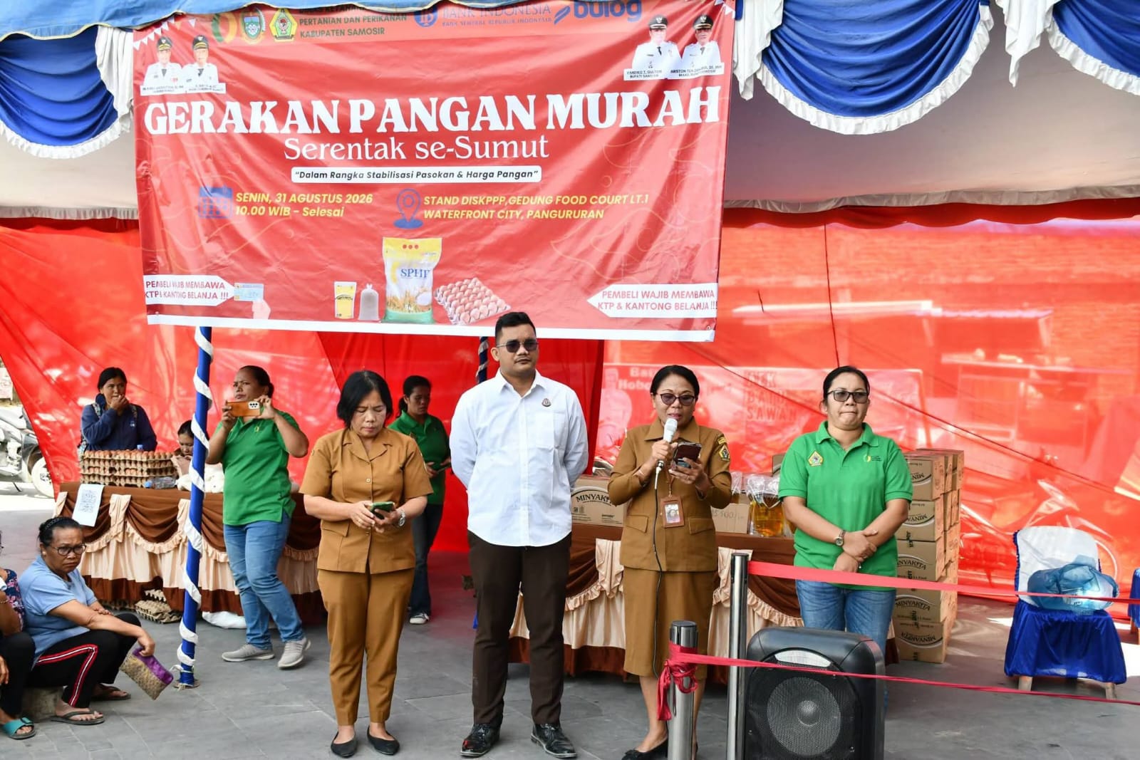 5 Ton Beras Murah Diserbu! Gerakan Pangan Murah Kembali Hadir di Waterfront City Samosir